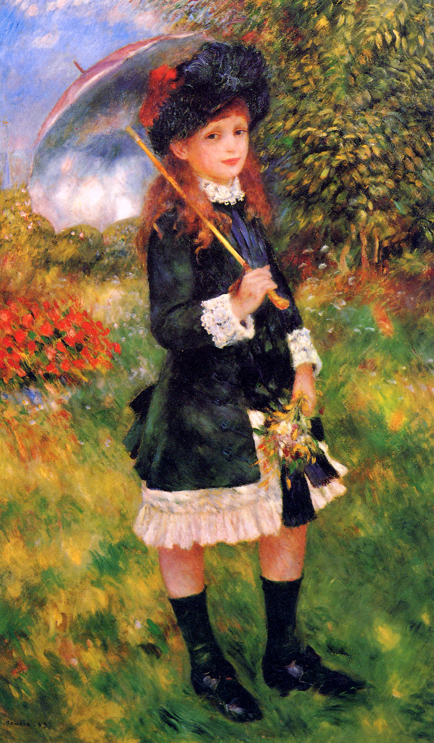 Young girl with a parasol, Aline Nunes 1883